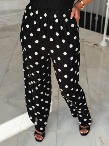 Pantalon à pois Amicia - Noir
