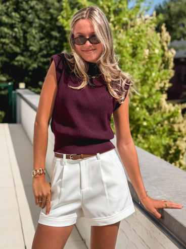 Blouse sans manches Lydie - Bordeaux