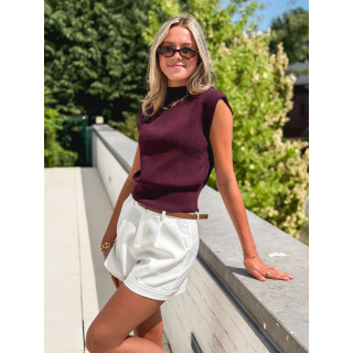 Blouse sans manches Lydie - Bordeaux