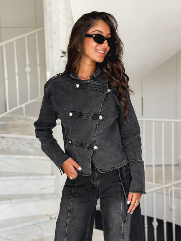 Veste en jeans Korélia - Gris foncé