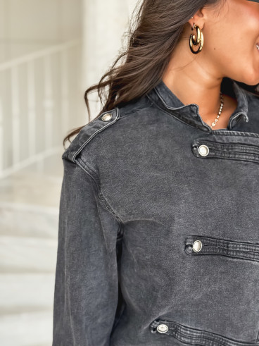 Veste en jeans Korélia - Gris foncé