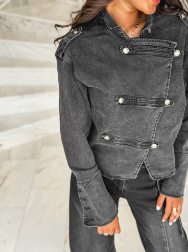 Veste en jeans Korélia - Gris foncé