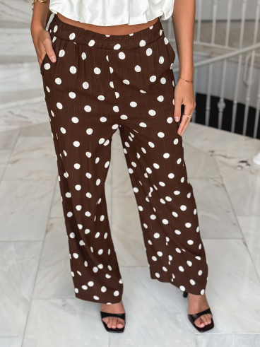 Pantalon à pois Amicia - Chocolat Pantalon à pois Amicia - Chocolat