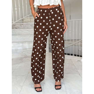 Pantalon à pois Amicia - Chocolat