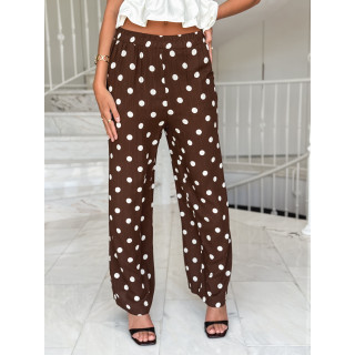 Pantalon à pois Amicia - Chocolat