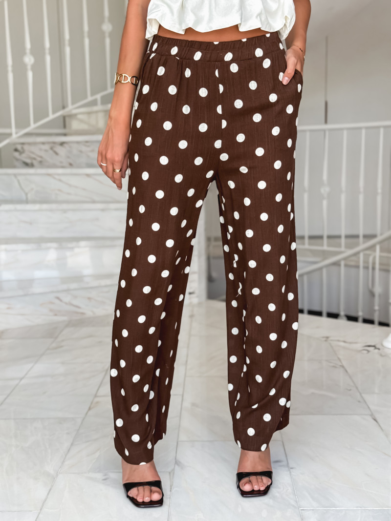Pantalon à pois Amicia - Chocolat Pantalon à pois Amicia - Chocolat