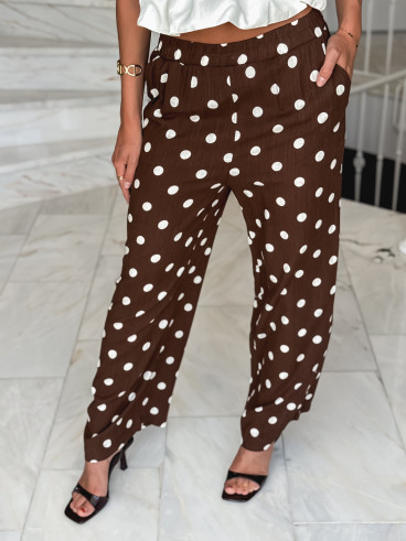 Pantalon à pois Amicia - Chocolat Pantalon à pois Amicia - Chocolat