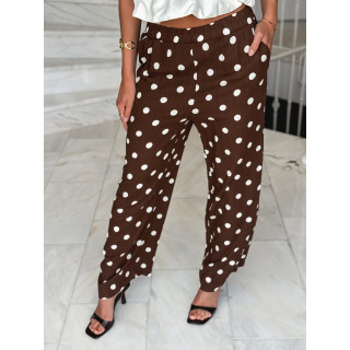 Pantalon à pois Amicia - Chocolat