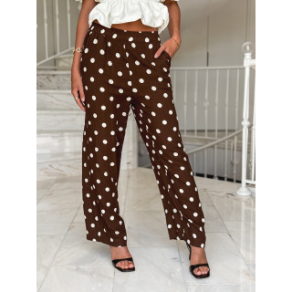 Pantalon à pois Amicia - Chocolat