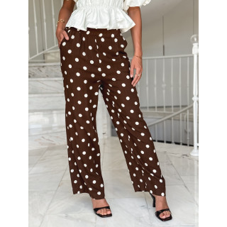 Pantalon à pois Amicia - Chocolat