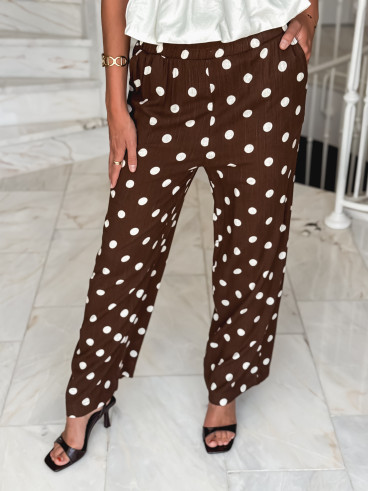 Pantalon à pois Amicia - Chocolat Pantalon à pois Amicia - Chocolat