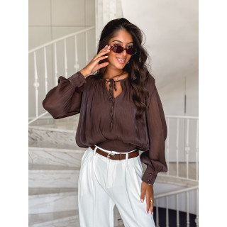 Blouse à manches longues Pérou - Chocolat