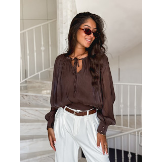 Blouse à manches longues Pérou - Chocolat