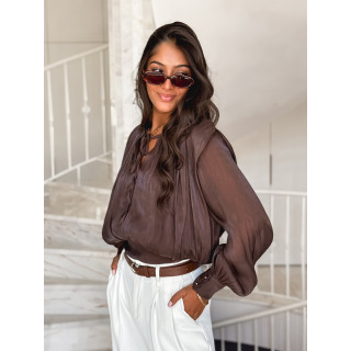 Blouse à manches longues Pérou - Chocolat