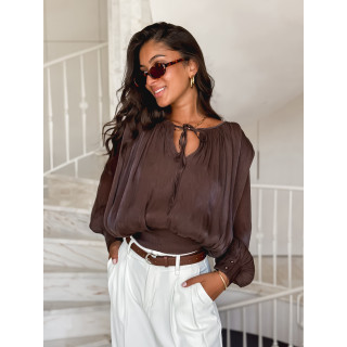 Blouse à manches longues Pérou - Chocolat