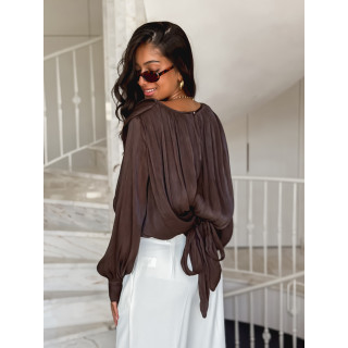 Blouse à manches longues Pérou - Chocolat