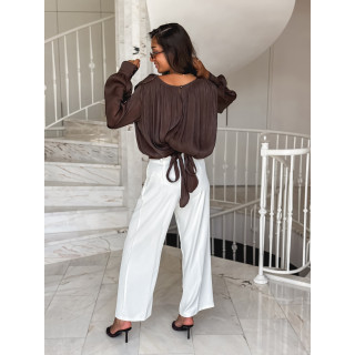 Blouse à manches longues Pérou - Chocolat