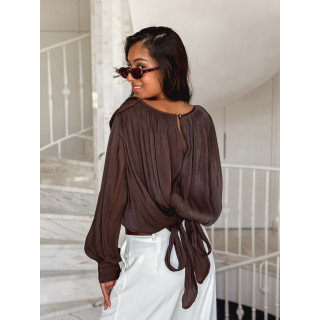 Blouse à manches longues Pérou - Chocolat