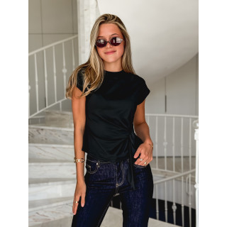 Blouse manches courtes Hindia - Noir
