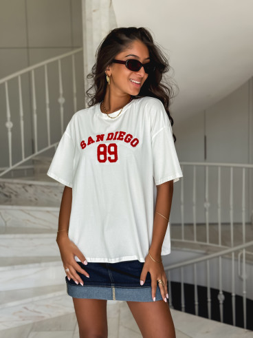 T-shirt "San Diego" - Blanc/Rouge