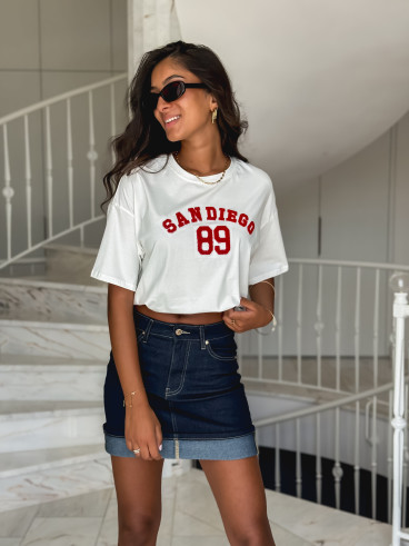 T-shirt "San Diego" - Blanc/Rouge