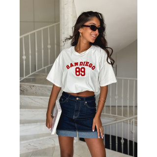 T-shirt "San Diego" - Blanc/Rouge