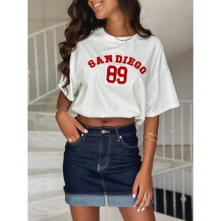T-shirt "San Diego" - Blanc/Rouge