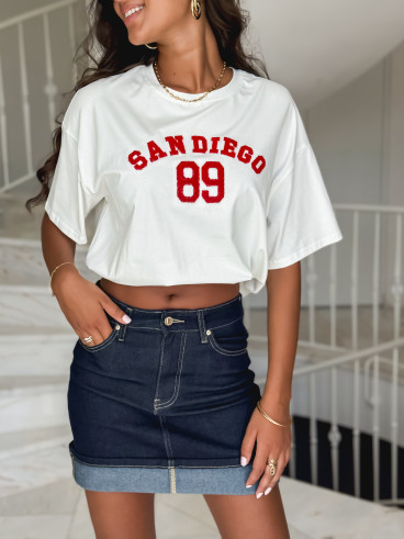 T-shirt "San Diego" - Blanc/Rouge