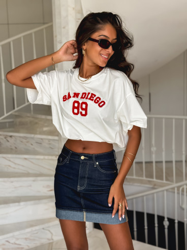 T-shirt "San Diego" - Blanc/Rouge