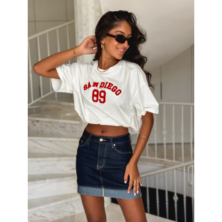 T-shirt "San Diego" - Blanc/Rouge