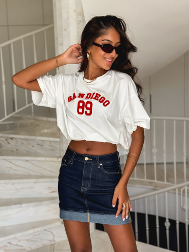 T-shirt "San Diego" - Blanc/Rouge