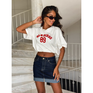 T-shirt "San Diego" - Blanc/Rouge