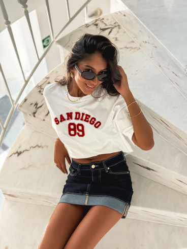 T-shirt "San Diego" - Blanc/Rouge