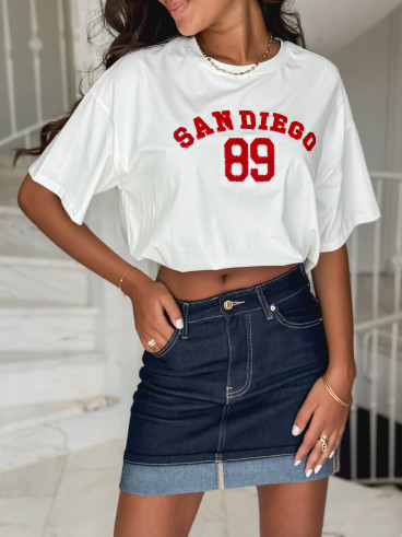 Jupe courte en jeans Kiyomi - Bleu foncé Jupe courte en jeans Kiyomi - Bleu foncé