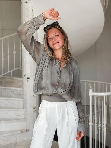 Blouse à manches longues Pérou - Kaki Blouse à manches longues Pérou - Kaki