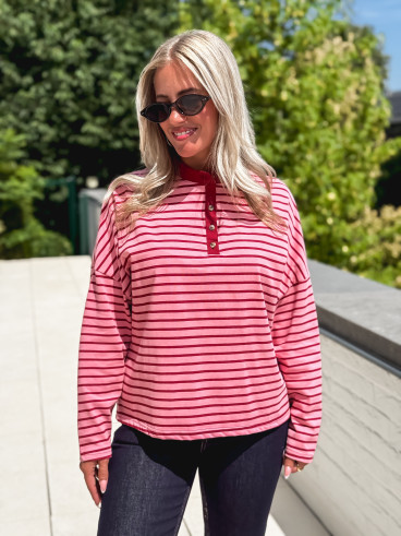 Pull fin ligné Clarissa - Rose