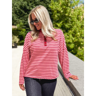 Pull fin ligné Clarissa - Rose