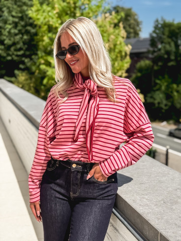 Pull fin ligné Clarissa - Rose
