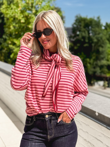 Pull fin ligné Clarissa - Rose