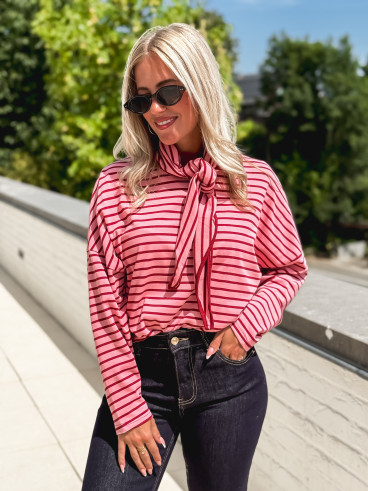 Pull fin ligné Clarissa - Rose