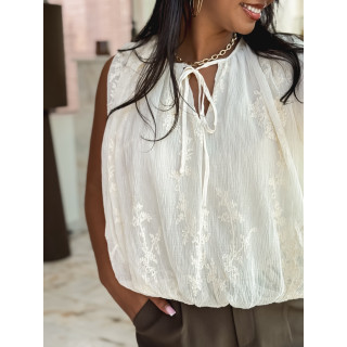 Blouse à motifs Estella - Ecru