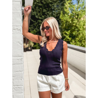 Pull sans manches Sélène - Bleu marine