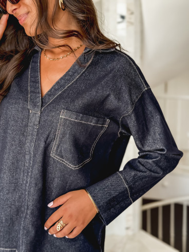 Blouse en jeans Estoria - Bleu foncé Blouse en jeans Estoria - Bleu foncé