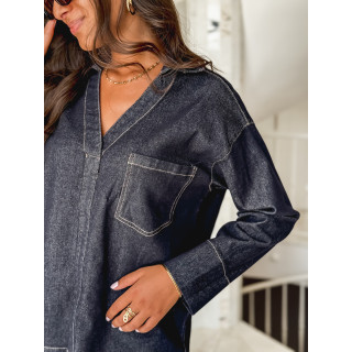 Blouse en jeans Estoria - Bleu foncé