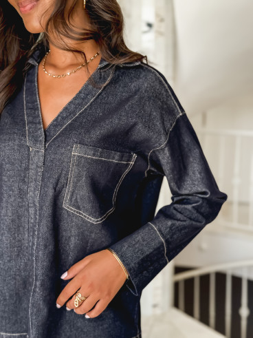 Blouse en jeans Estoria - Bleu foncé Blouse en jeans Estoria - Bleu foncé