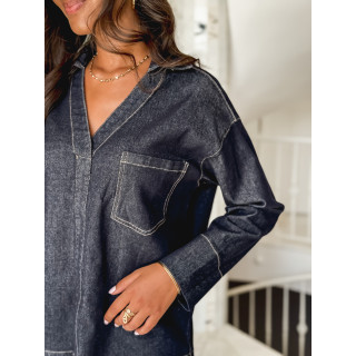 Blouse en jeans Estoria - Bleu foncé