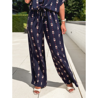 Pantalon à motifs Noréline - Bleu marine