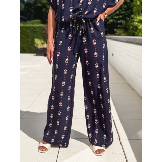 Pantalon à motifs Noréline - Bleu marine