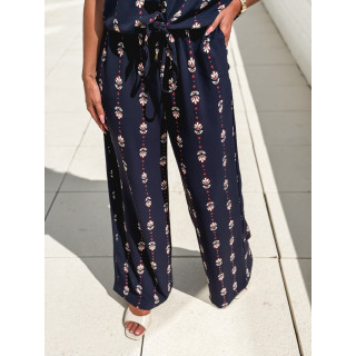 Pantalon à motifs Noréline - Bleu marine