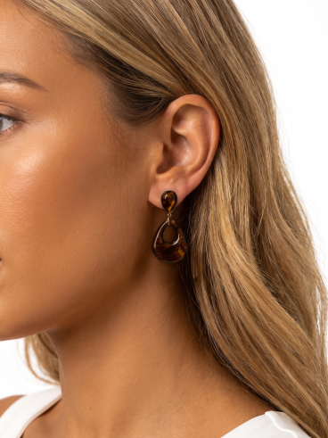 Boucles d'oreilles Alféa - Chocolat